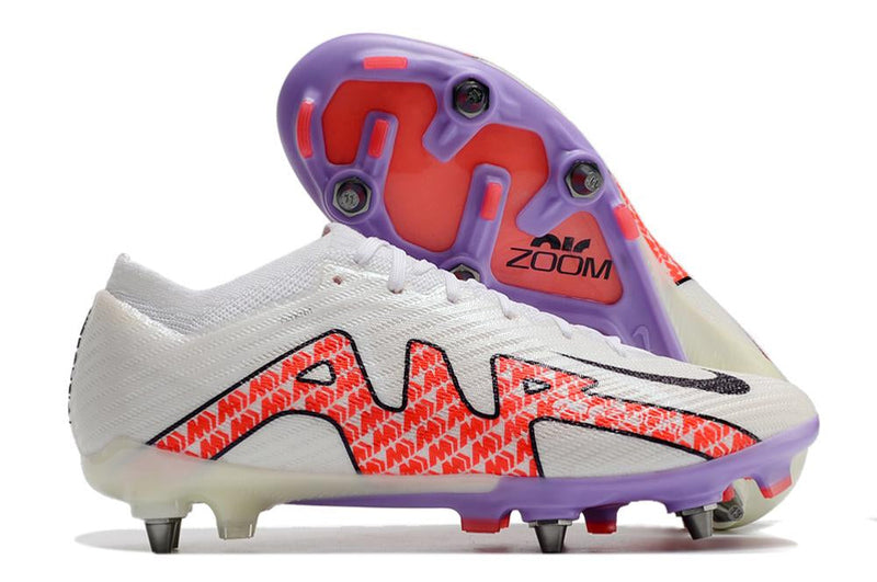 Chuteira Nike Mercurial Vapor XV Elite SG Campo - Branca e Vermelha